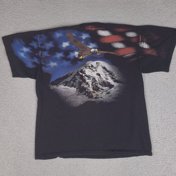 Liquid Blue American Bald Eagle USA T-Shirt Large 2006 Double Sided Patriotic - Picture 5 of 10